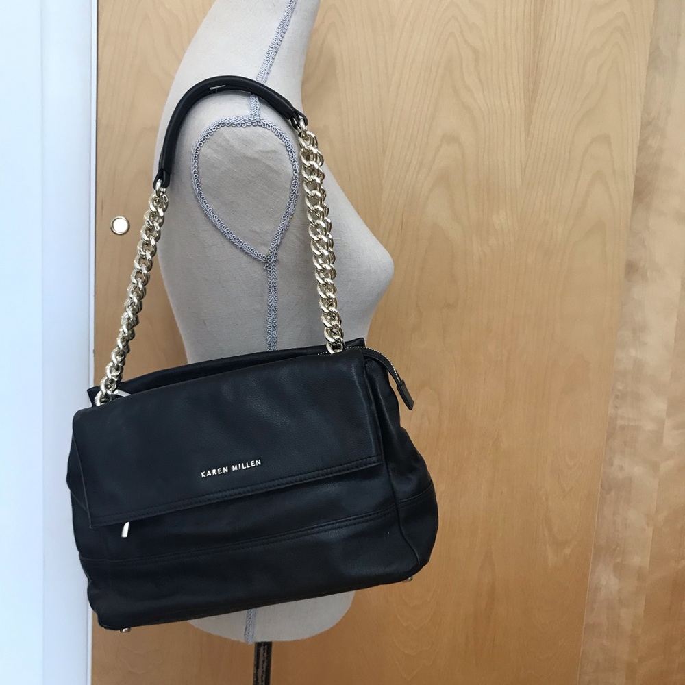 Karen Millen Santa Monica leather chain bag
